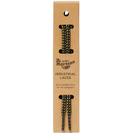2x Dr. Martens 90cm Flat Cotton Laces Pack - Black/Yellow (4-5 Eye Shoes)