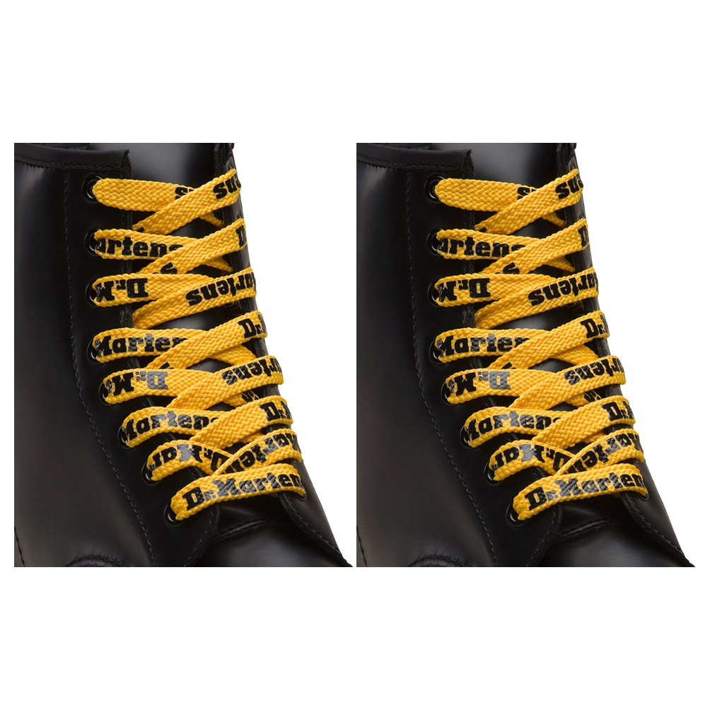 2x Dr. Martens 55"/140cm Round Laces Pack - Yellow/Black (8-10 Eye Boots)