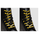2x Dr. Martens 55"/140cm Round Laces Pack - Black/Yellow (8-10 Eye Boots)