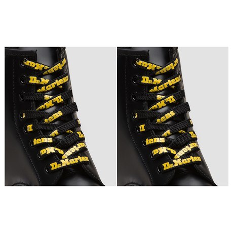 2x Dr. Martens 55"/140cm Round Laces Pack - Black/Yellow (8-10 Eye Boots)