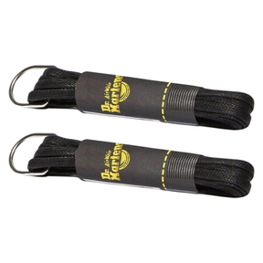 2x Dr. Martens 140cm Waxed Flat Laces Pack - Black (8-10 Eye Boots)