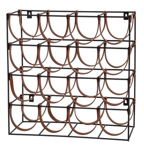 Academy Orwell 16 Bottles Wine Rack Holder - Black/Brown 42.5X19X42CM