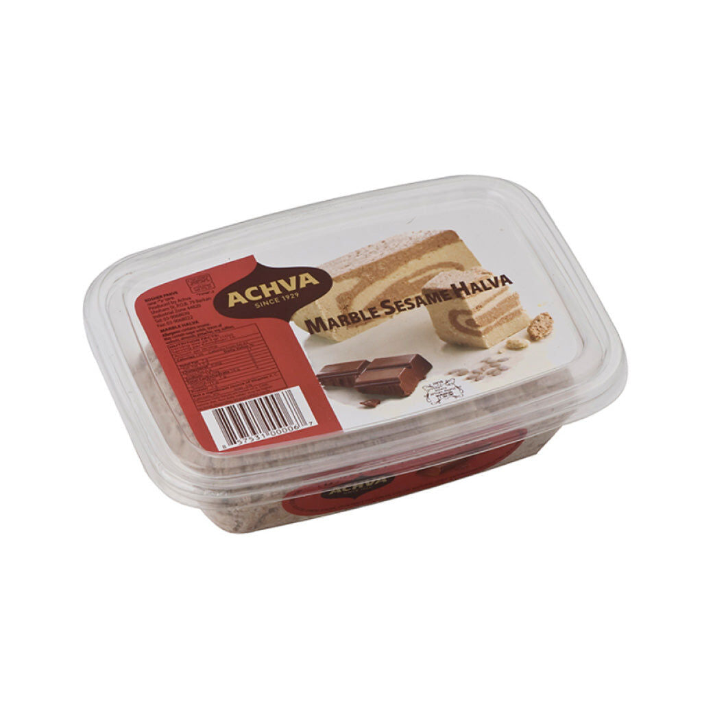3x 454g Achva Sesame Halva with Vanilla & Chocolate Marble (Kosher Parve) - Product of Israel (Bulk Pack)