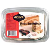 3x 454g Achva Sesame Halva with Vanilla & Chocolate Marble (Kosher Parve) - Product of Israel (Bulk Pack)