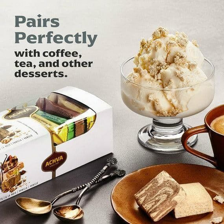 12 Pack Achva Halva Snacks Vanilla Cocoa Marble 300g for Kosher Gifts
