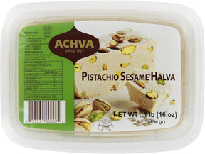 454g Achva Sesame Halva with Pistachio (Kosher Parve) - Product of Israel