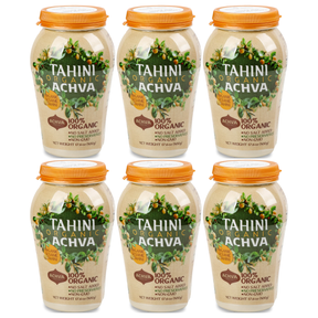 6x 500g Achva Organic Sesame Tahini Paste Bulk Pack - 100% Ground Sesame Seeds (All Natural)