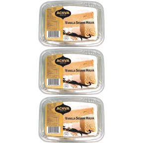 3x 454g Achva Sesame Halva with Vanilla (Kosher Parve) - Product of Israel (Bulk Pack)