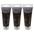 3x Artvalli Artists Acrylic Paint Bulk Pack - Burnt Umber 75ml Tube (Water Based & Non Toxic)