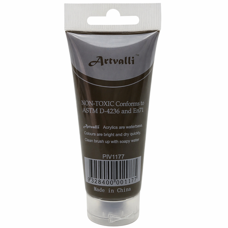 Artvalli Artists Acrylic Paint - Burnt Umber 75ml Tube (Water Based & Non Toxic)