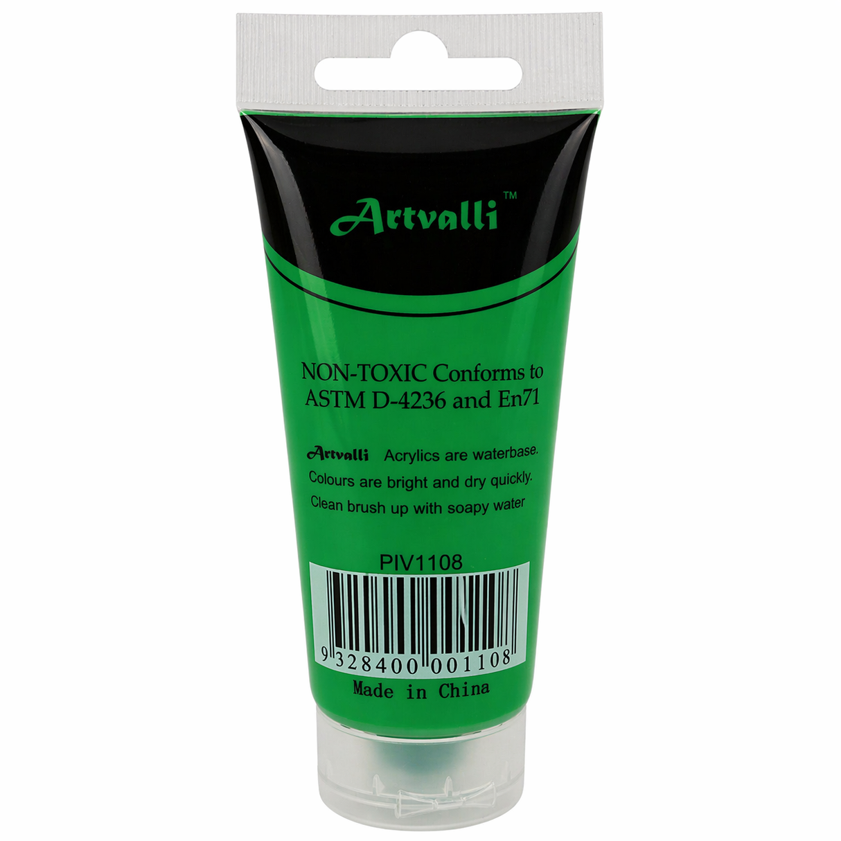 Artvalli Artists Acrylic Paint - Light Green 75ml Tube (Water Based & Non Toxic)