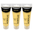 3x Artvalli Artists Acrylic Paint Bulk Pack - Naples Yellow 75ml Tube (Water Based & Non Toxic)