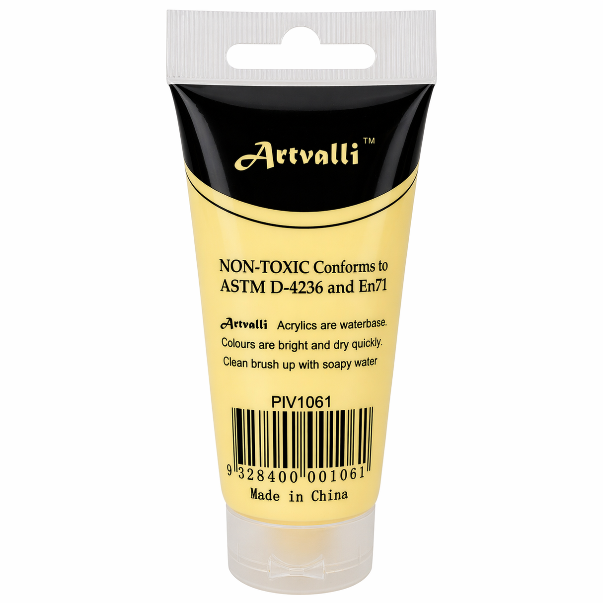 Artvalli Artists Acrylic Paint - Naples Yellow 75ml Tube (Water Based & Non Toxic)