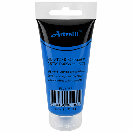Artvalli Artists Acrylic Paint - Ocean Blue 75ml Tube (Water Based & Non Toxic)
