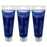 3x Artvalli Artists Acrylic Paint Bulk Pack - Phthalo Blue 75ml Tube (Water Based & Non Toxic)
