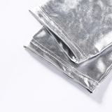 Adult Silver Metallic Leggings - Shiny Neon Pants for Dance Costume/80s Retro Party