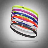 Adidas 6pk Hairbands Headbands Non-Slip Silicone in Black White Red Purple Yellow Blue