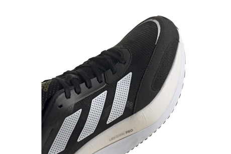 Adidas Mens Adizero Boston 10 Running Shoes - Black/White/Gold (Athletic Sneakers)
