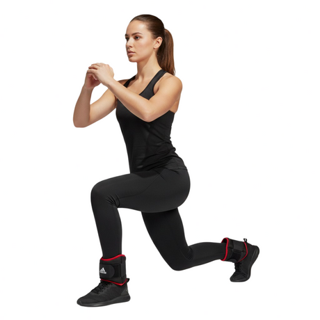 Adidas Adidas Adjustable Ankle Weights (2 x 1kg) Gym Training Workout - Black/Red