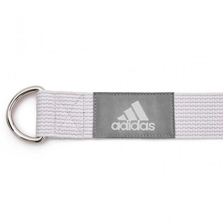 Adidas Premium Yoga Strap 2.5m Long Adjustable Belt Pilates Stretching Poses - Chalk White
