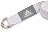 Adidas Premium Yoga Strap 2.5m Long Adjustable Belt Pilates Stretching Poses - Chalk White
