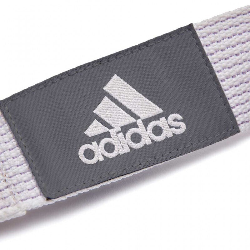 Adidas Premium Yoga Strap 2.5m Long Adjustable Belt Pilates Stretching Poses - Chalk White
