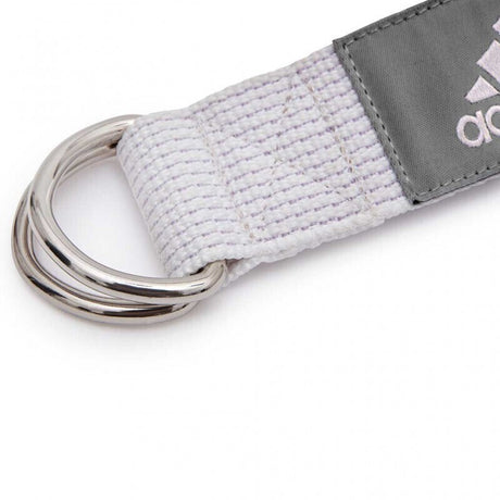 Adidas Premium Yoga Strap 2.5m Long Adjustable Belt Pilates Stretching Poses - Chalk White