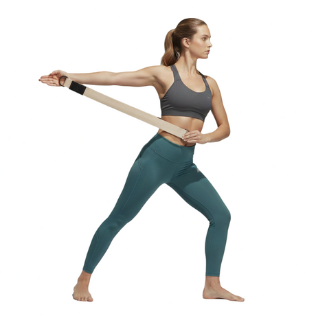 Adidas Premium Yoga Strap 2.5m Long Adjustable Belt Pilates Stretching Poses - Beige