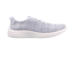 AEROSPORT Impress Womens Memory Foam Runners Sneakers Gym Knit Mesh - White/Grey