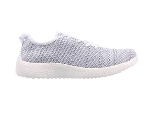 AEROSPORT Impress Womens Memory Foam Runners Sneakers Gym Knit Mesh - White/Grey - 5
