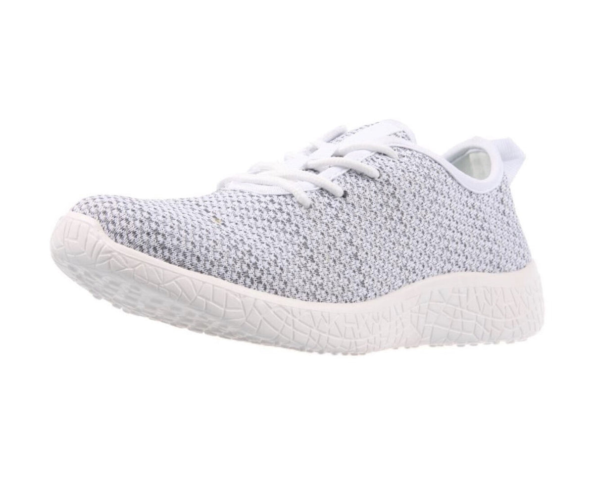 Aerosport Impress Womens Memory Foam Running Shoes - White/Grey (Knit Mesh Sneakers/Runners)