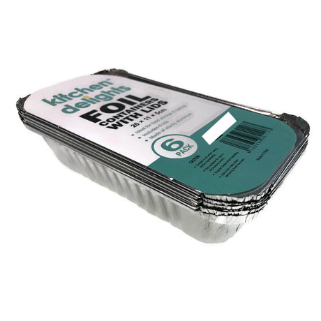144x Medium Aluminium Foil Containers with Lids (20cm*11cm*5cm)