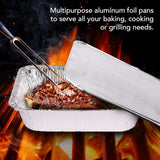 144x Medium Aluminium Foil Container Trays with Lids Bulk Pack - Food/Baking/Roasting Pans (20cm*11cm*5cm)