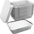 144x Medium Aluminium Foil Container Trays with Lids Bulk Pack - Food/Baking/Roasting Pans (20cm*11cm*5cm)