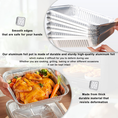 320x Aluminium Square Baking Trays Disposable - Suits Air Frying 20x20x4.5cm