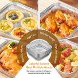 320x Disposable Square Aluminium Foil Baking Trays Bulk Pack - Suits Air Frying (20x20x4.5cm)