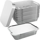 320x Large Aluminium Foil Containers with Lids (22cm*15cm*4.5cm)
