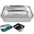 20x Large Aluminium Foil Containers with Lids (22cm*15cm*4.5cm)