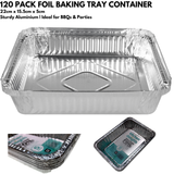 120x Large Aluminium Foil Containers  (22cm*15cm*4.5cm)