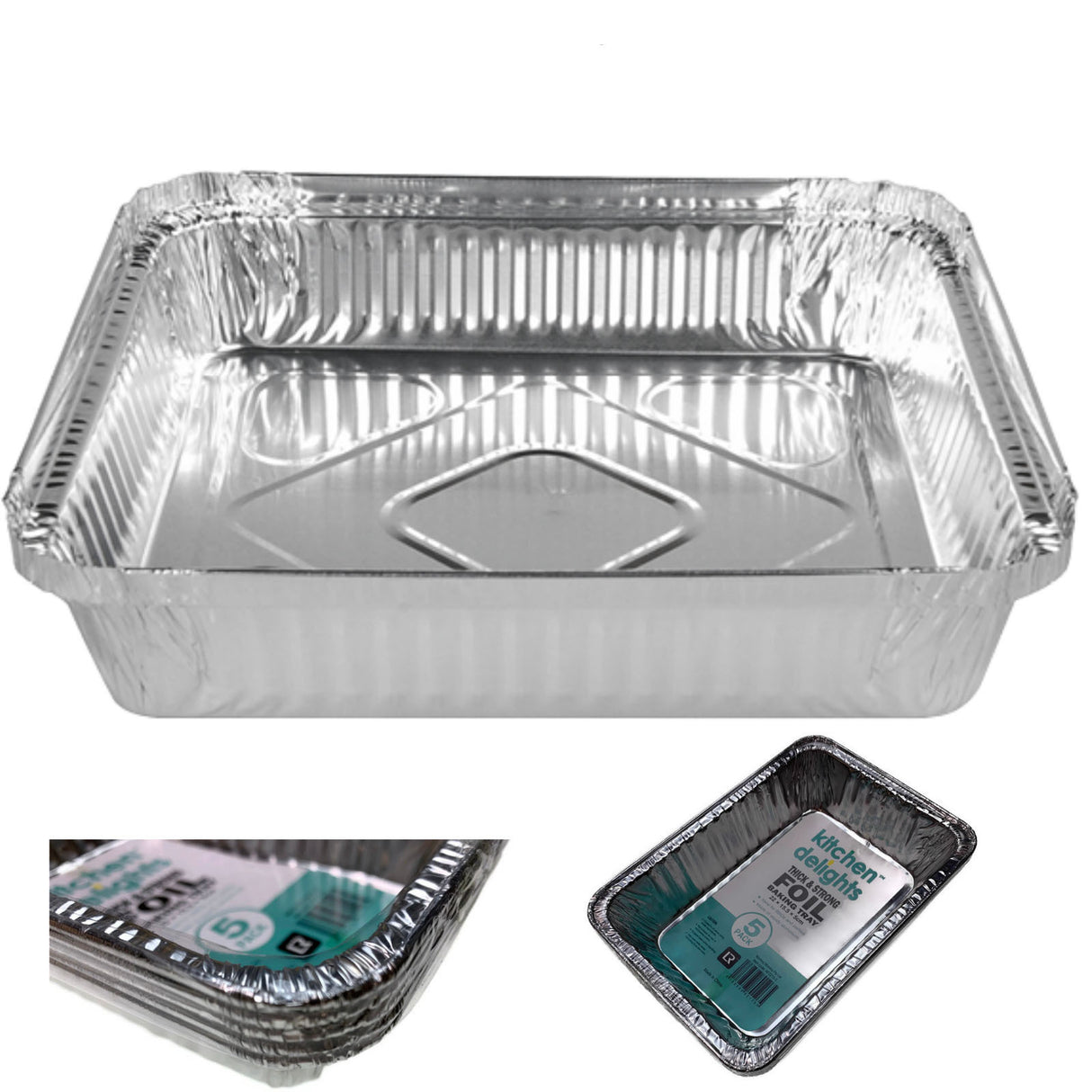 120x Large Aluminium Foil Containers  (22cm*15cm*4.5cm)