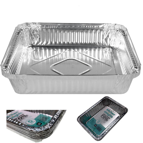 120x Large Aluminium Foil Containers  (22cm*15cm*4.5cm)