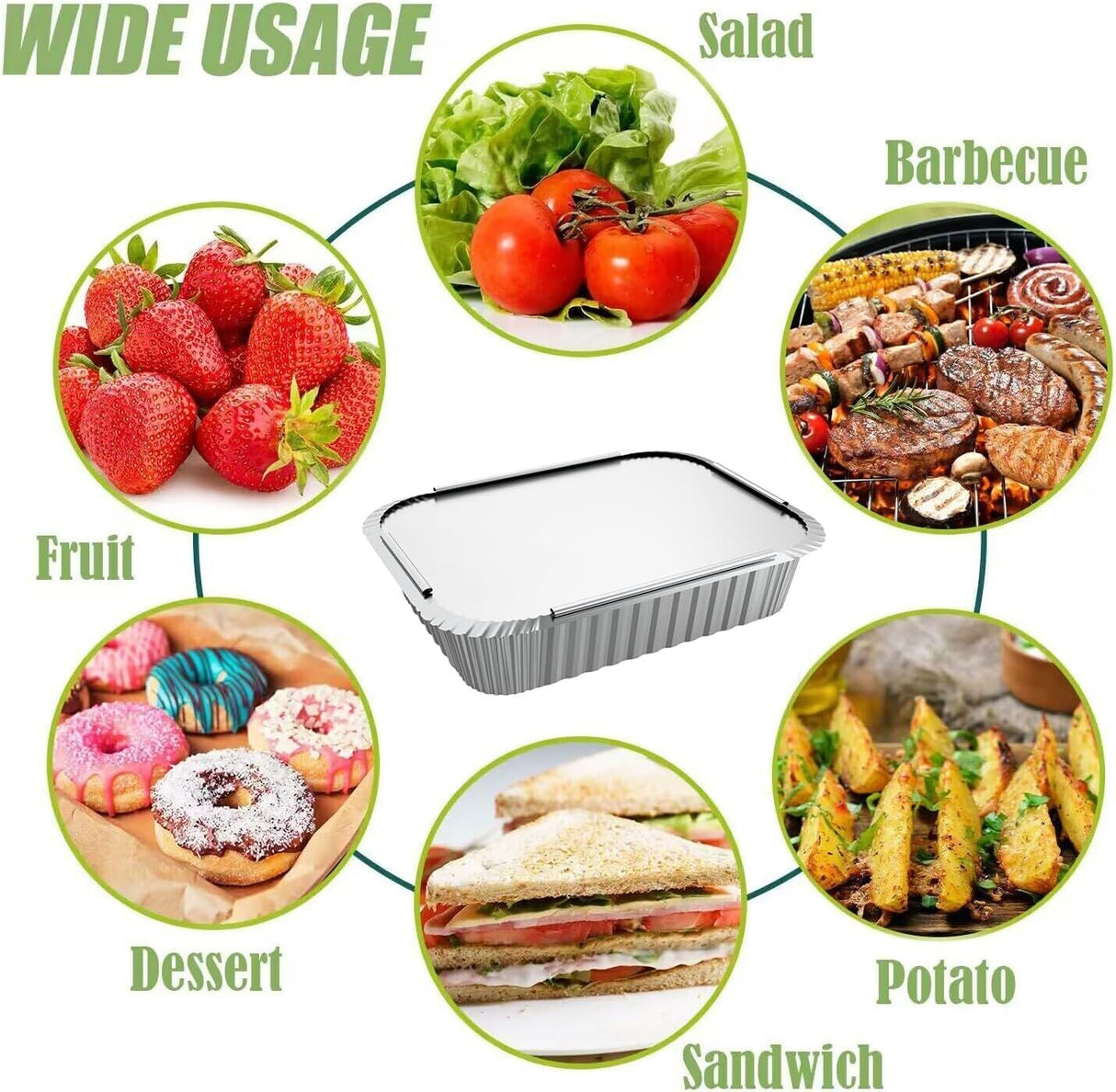 144x Large Aluminium Foil Containers with Lids (22cm*15cm*4.5cm)