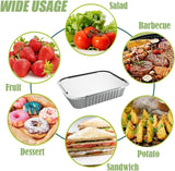 144x Large Aluminium Foil Containers with Lids (22cm*15cm*4.5cm)