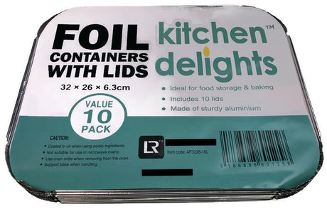 160x Extra Large Aluminium Foil Containers with Lids (32cm*26cm*6.3cm)