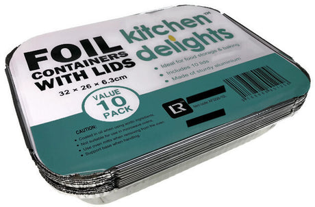 160x Extra Large Aluminium Foil Containers with Lids (32cm*26cm*6.3cm)
