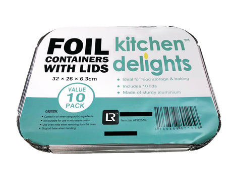 160x Extra Large Aluminium Foil Containers with Lids (32cm*26cm*6.3cm)