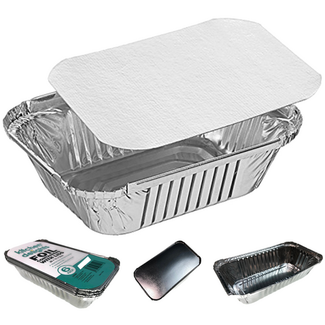 96x Extra Large Aluminium Foil Containers with Lids (32cm*26cm*6.3cm)