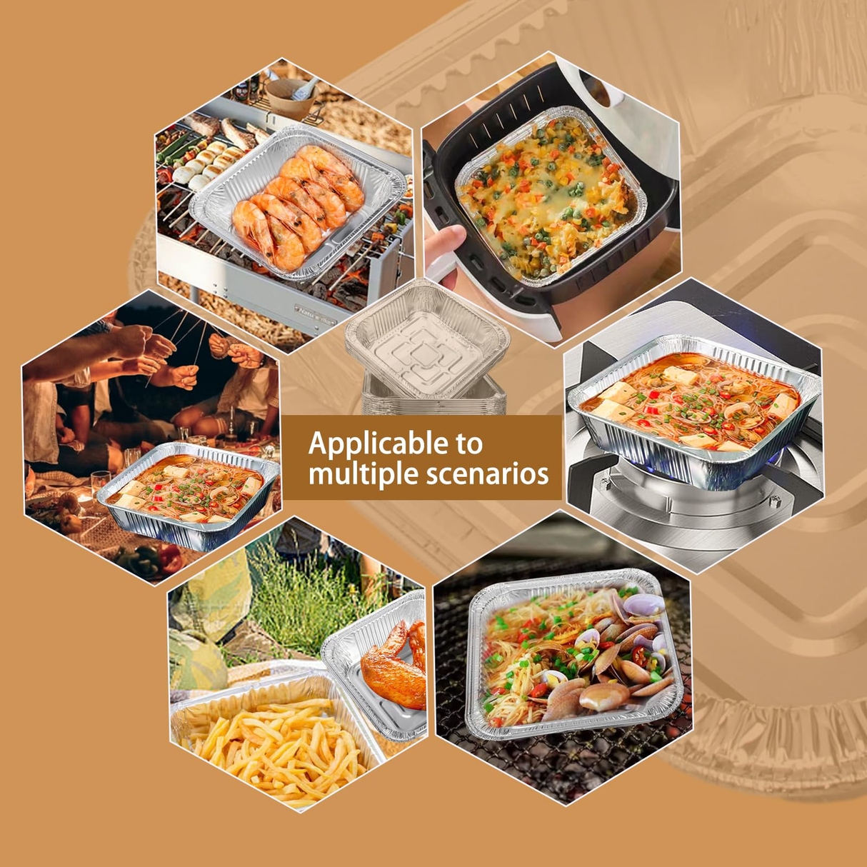 120x Large Aluminium Foil Containers  (33x27x11cm)