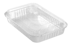 36x Foil Containers with Clear Lids 36x29x7.8cm - Bulk Box
