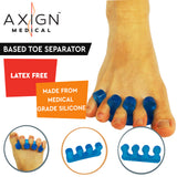 1 Pair Axign Medical Wide 5 Toe Based Separator - Silicone Bunion Spacer (Blue)